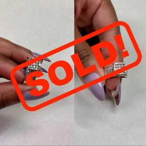 GENUINE Diamond & Sterling Silver Cluster Ring